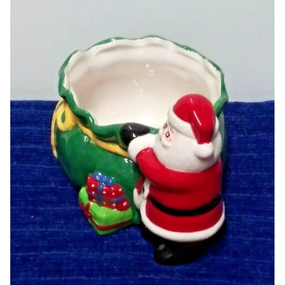 Santa with Gift Bag Candy Dish 9